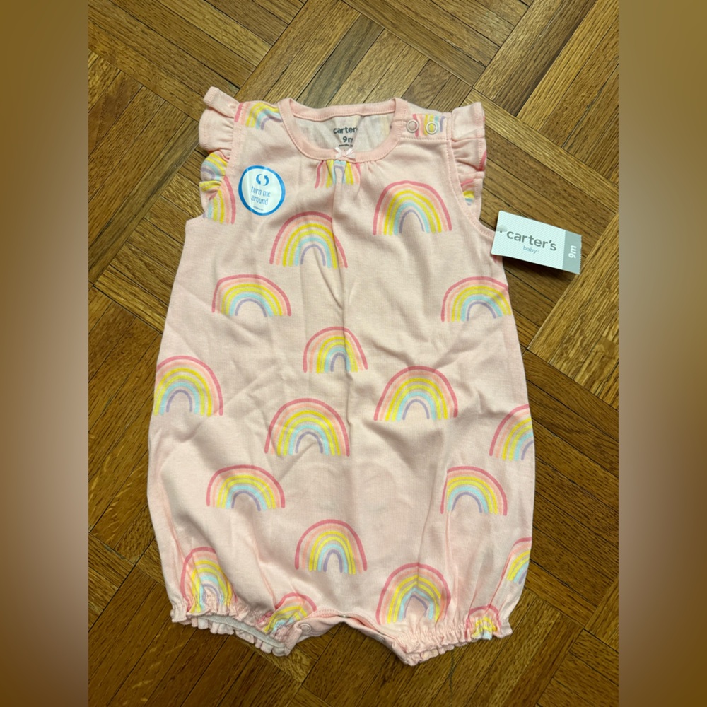 Carter's Pink Baby Outfit with Rainbow Accents NWT size 9months